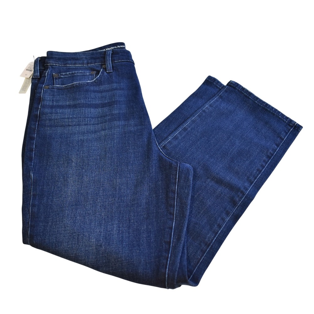 Talbots High Waist Modern Ankle Jeans Women 12 Blue NEW Straight Leg Flawless